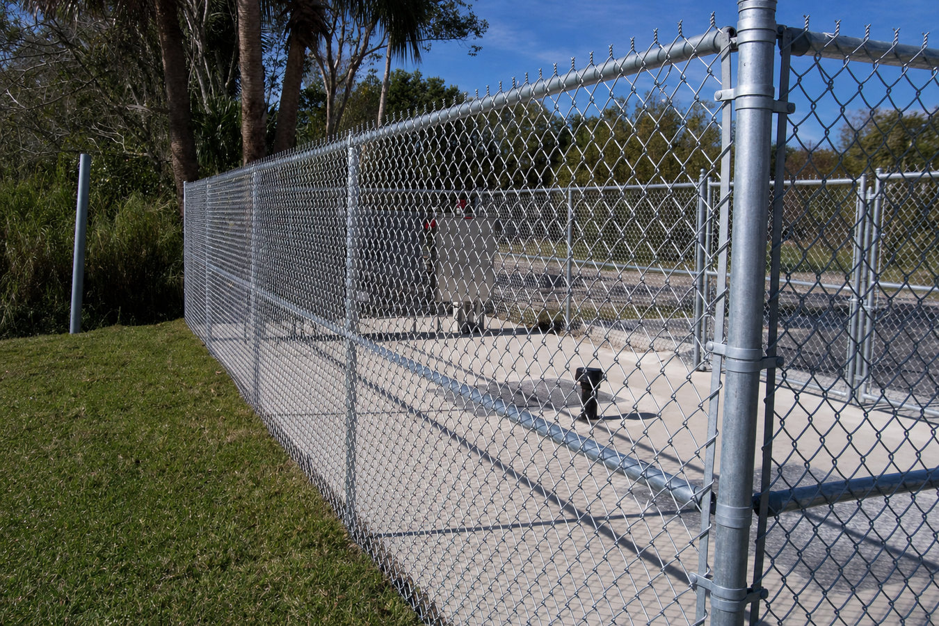 Chain link fence installation